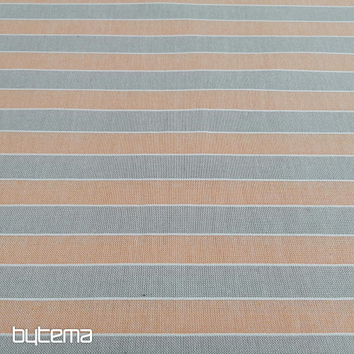 Dekoračná látka Trebol pruhy - oranžové 2 cm 75
