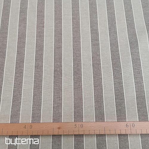 Dekoračná látka Trebol pruhy - hnedé 2 cm 55