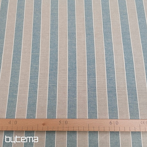 Dekoračná látka Trebol pruhy - modré 2 cm 77