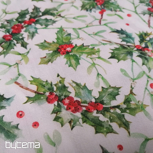 Vianočný bavlnený satén Cezmína