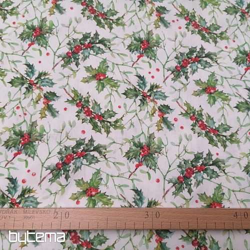 Vianočný bavlnený satén Cezmína