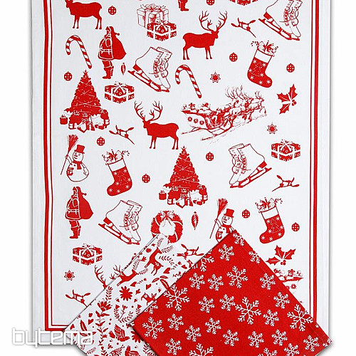 Utierky v plátennej taške - ZIMNÝ VIANOČNÝ VZOR