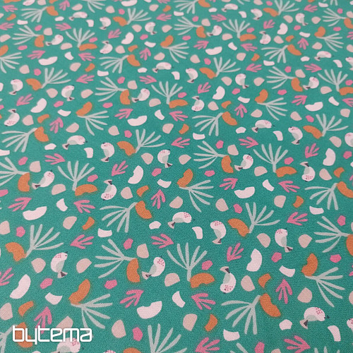 Bavlnená látka VTÁKY LIPO zelené
