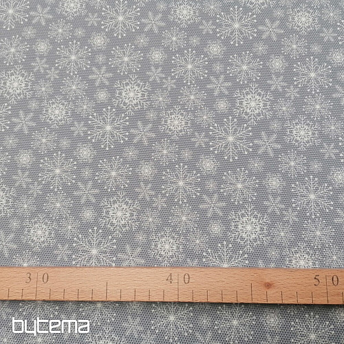 Dekoračná látka VLOČKY ŠEDÉ