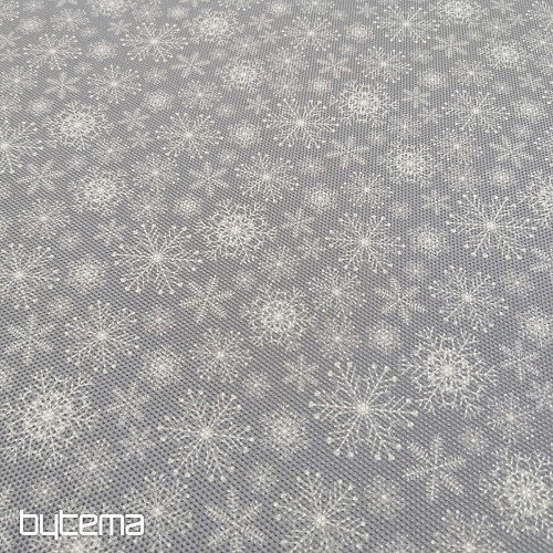 Dekoračná látka VLOČKY ŠEDÉ