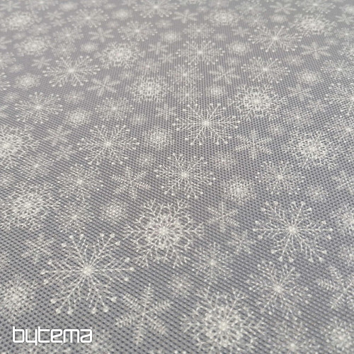 Dekoračná látka VLOČKY ŠEDÉ