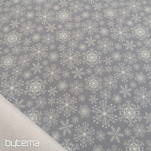 Dekoračná látka VLOČKY ŠEDÉ