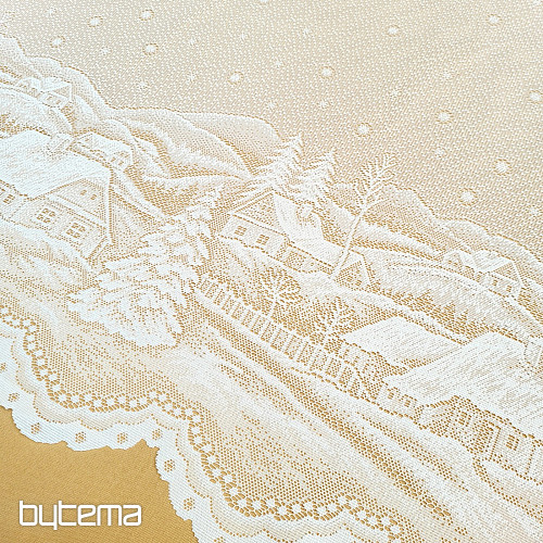 Žakárová záclona - ZIMNÁ KRAJINA A383101