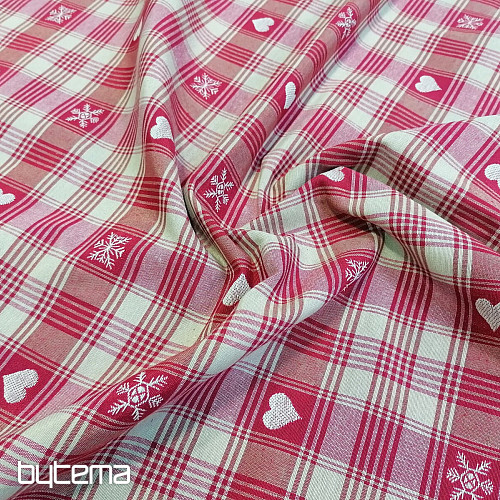 Vianočná dekoračná látka DUSTIN srdca