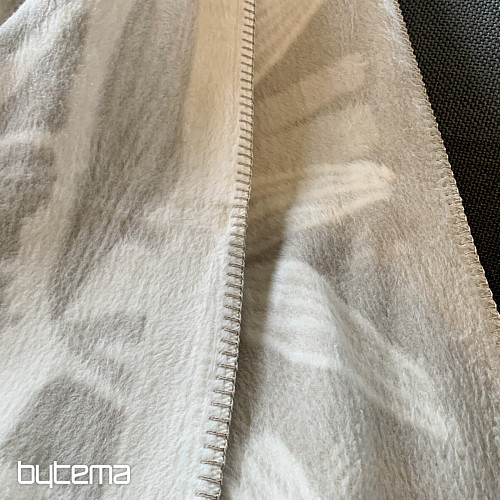 Bavlnená deka BAMBOO béžové listy 2218/80