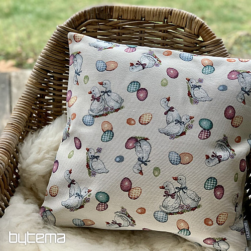 Gobelínový obliečka na vankúš HUSIČKY BIELEJ