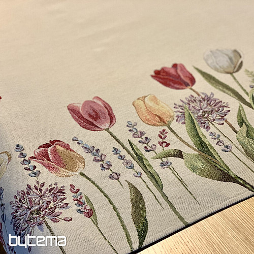 Gobelínový ubrus a šál TULIPÁNY BORDURA