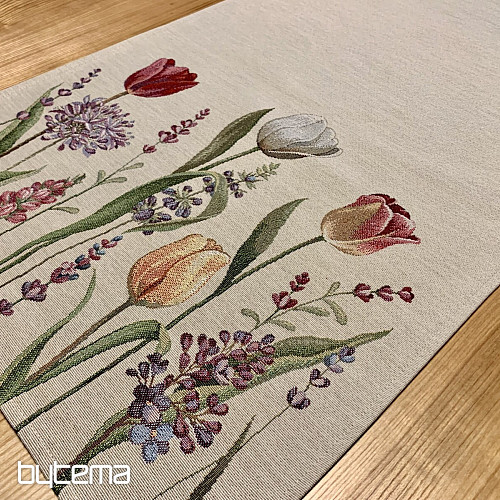 Gobelínový ubrus a šál TULIPÁNY BORDURA