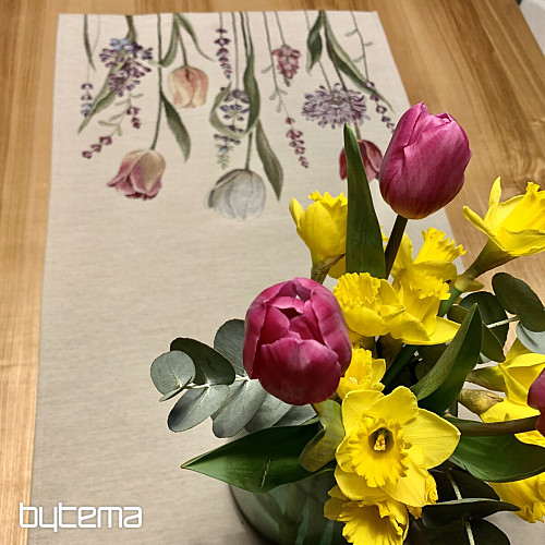 Gobelínový ubrus a šál TULIPÁNY BORDURA