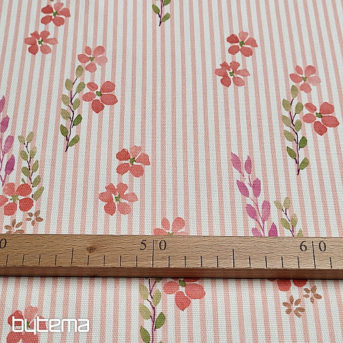 Dekoračná látka AVIGNON RUŽOVÝ PRUH