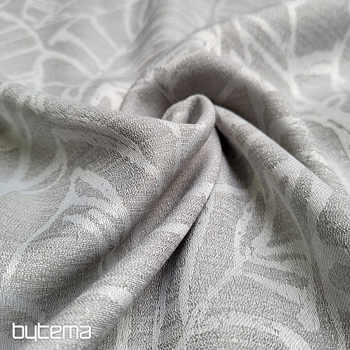 Dekoračná látka MALVIA listy ŠEDÁ