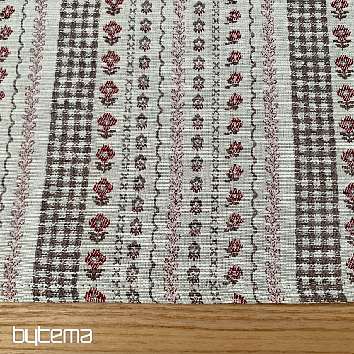 Ubrus a šál TOSCANA VALERY RIGA PRUH BORDO