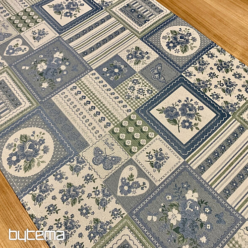 Ubrus a šál TOSCANA VALERY PATCHWORK modrý