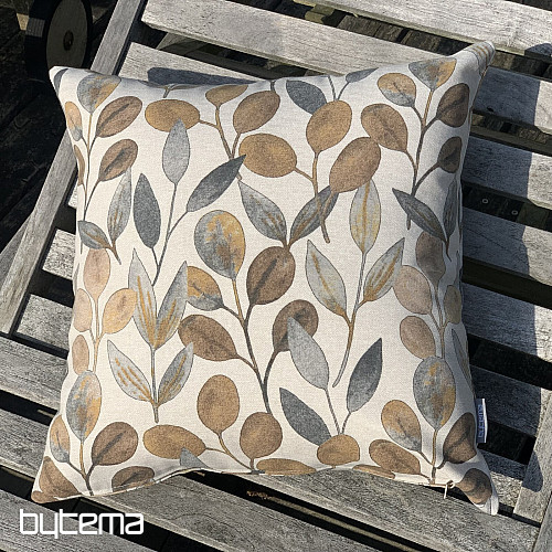 Dekoračný povlak LISTY HOJAS ŠEDÝ