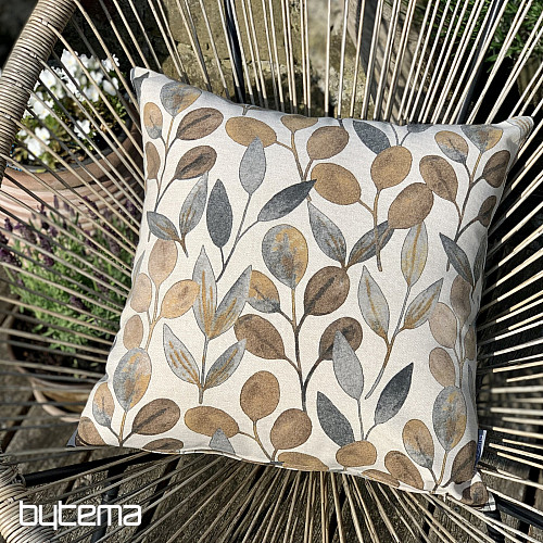 Dekoračný povlak LISTY HOJAS ŠEDÝ