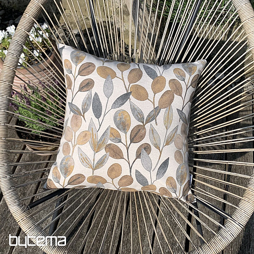 Dekoračný povlak LISTY HOJAS ŠEDÝ