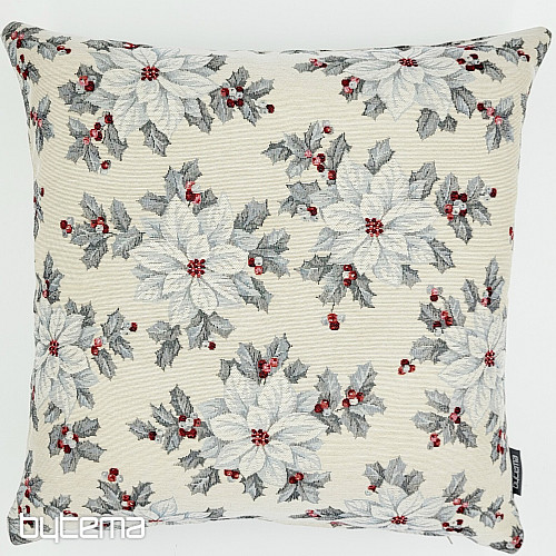 Vianočný gobelínový povlak VIANOČNÁ HVIEZDA strieborná