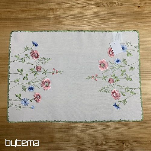 Vyšívaný obrus a šál LUČNÉ KVIETI