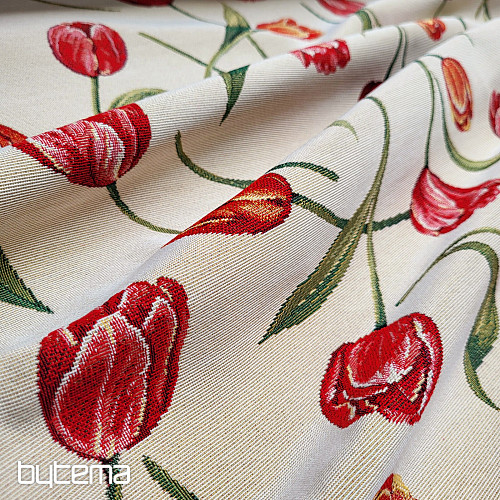 Gobelínová látka TULIPÁNY III veľký vzor