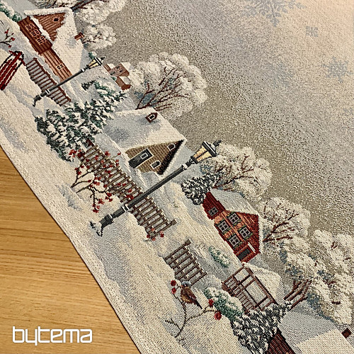 Gobelínový obrus, šál a prestieranie ZIMNÁ IDYLKA