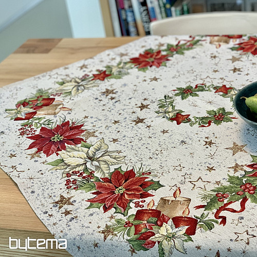 Gobelínový obrus a šál SVIEČKY NA HVIEZDACH