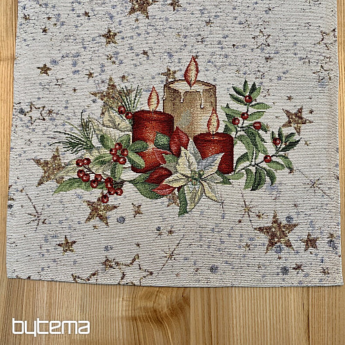 Gobelínový obrus a šál SVIEČKY NA HVIEZDACH