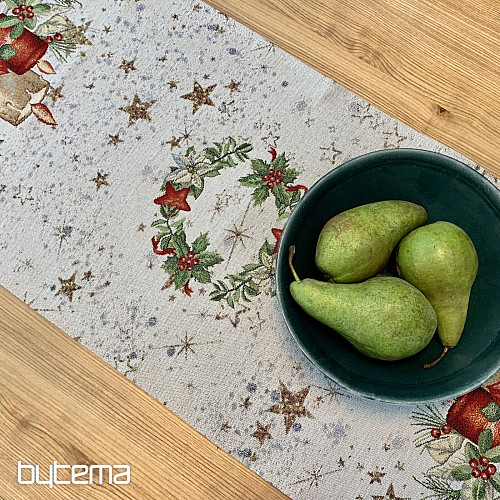 Gobelínový obrus a šál SVIEČKY NA HVIEZDACH