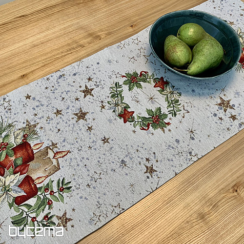 Gobelínový obrus a šál SVIEČKY NA HVIEZDACH