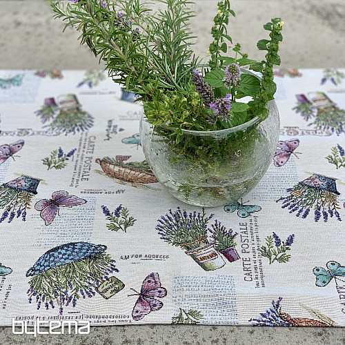 Gobelínový ubrus a šál LAVANDER GARDEN 2