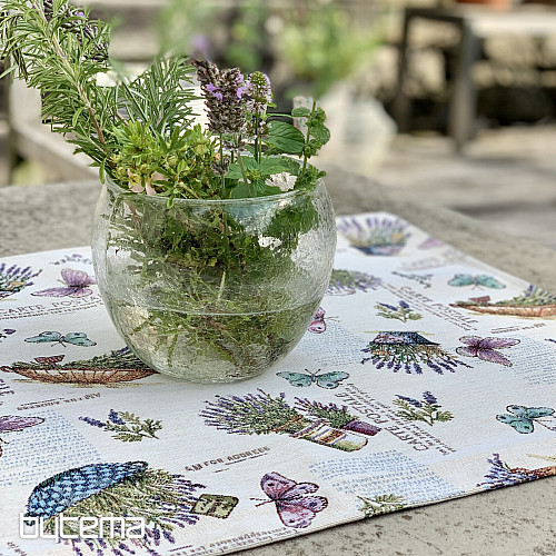Gobelínový ubrus a šál LAVANDER GARDEN 2