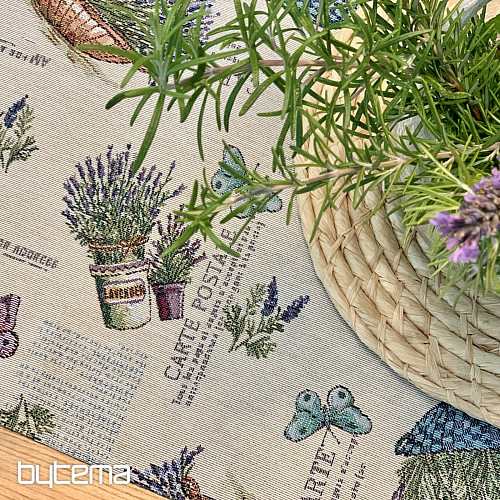 Gobelínový ubrus a šál LAVANDER GARDEN 2