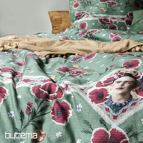 IRISETTE luxusný bavlnený satén FRIDA KAHLO - VLČIE MAKY
