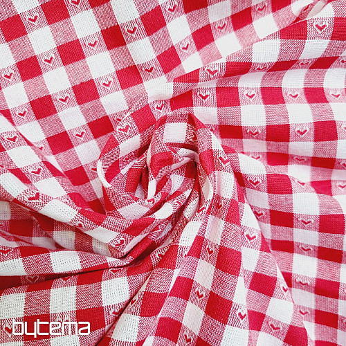 Dekoračná látka KANAFAS SOFI HEART červený