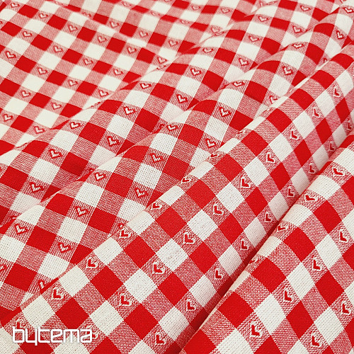 Dekoračná látka KANAFAS SOFI HEART červený