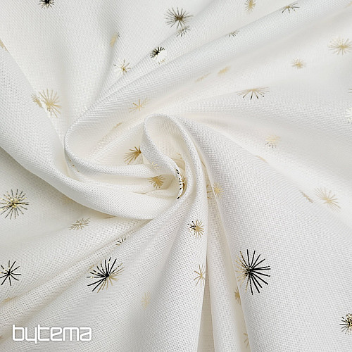 Bavlna CANVAS látka ZLATÉ HVIEZDIČKY