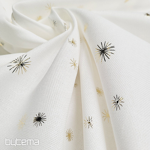 Bavlna CANVAS látka ZLATÉ HVIEZDIČKY