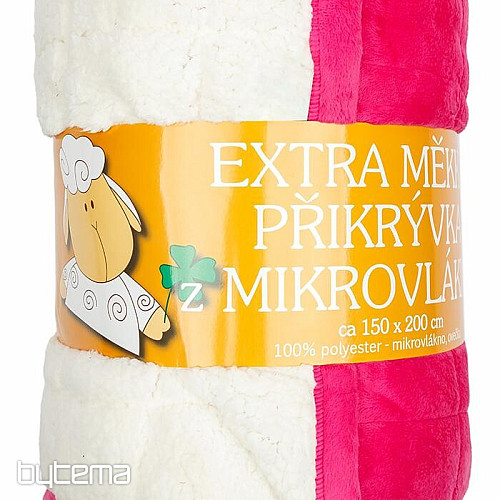 Deka z mikrovlákna EXTRA MÄKKÁ ovečka prešiv RUŽOVÁ