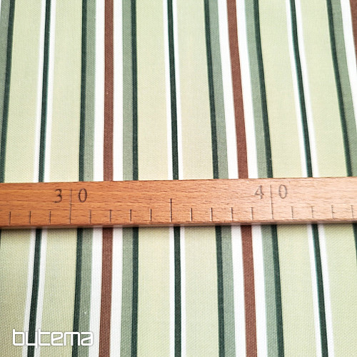 Dekoračná látka ZELENÉ PRUHY