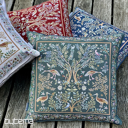 Gobelínový obliečka na vankúš WILLIAM MORRIS modrý