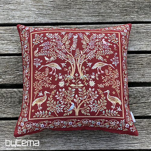 Gobelínový obliečka na vankúš WILLIAM MORRIS bordó