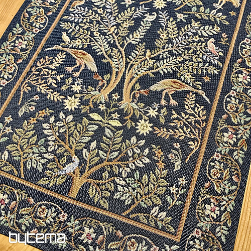 Gobelínový ubrus a šál WILLIAM MORRIS modrý