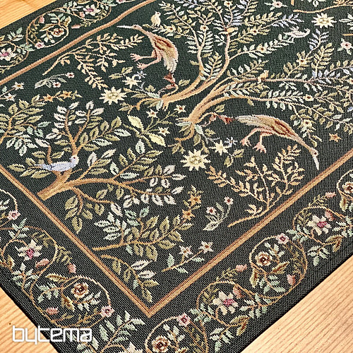 Gobelínový ubrus a šál WILLIAM MORRIS zelený