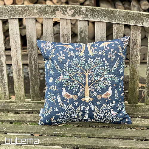 Gobelínový obliečka na vankúš WILLIAM MORRIS modrý - celoplošný