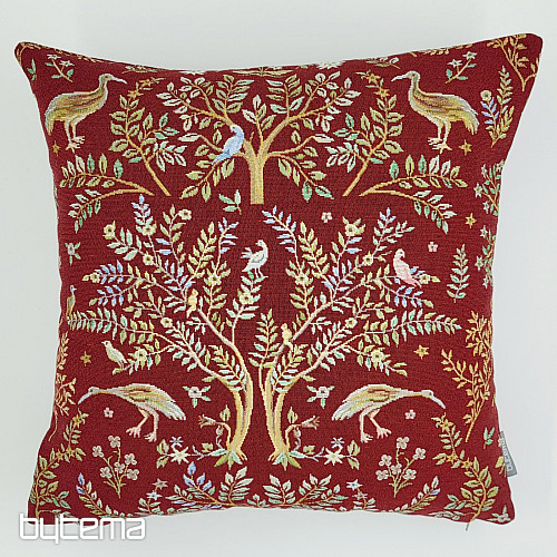 Gobelínový obliečka na vankúš WILLIAM MORRIS bordová - celoplošná