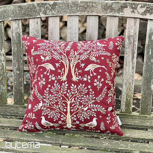 Gobelínový obliečka na vankúš WILLIAM MORRIS bordová - celoplošná